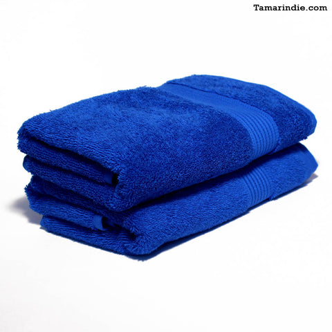 Set of Two Dark Blue Hand Towels|منشفتي يدّ لون أزرق