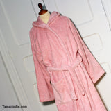 Pink Hooded Men or Women's Bathrobe| روب حمام للنساء او للرجال لون وردي