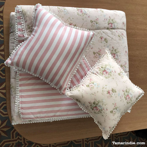 Floral Pink Double Bedspread| غطاء سرير وردي مع أزهار مزدوج