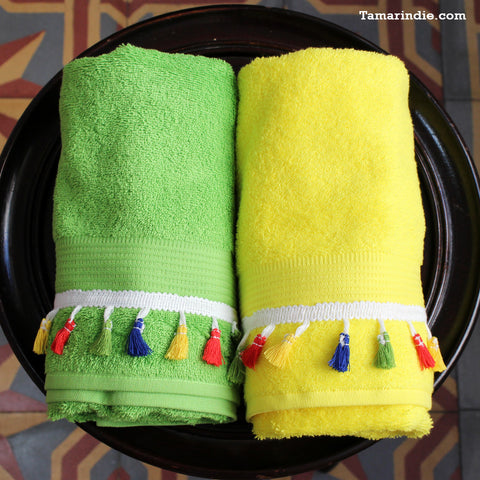 Green Sunshine Hand Towel Set| منشفتي الإشراق الأخضر لليدّ