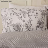 Grey Bloom Duvet Bed Set|طقم مفارش الإزهار الرمادي مع لحاف