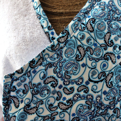 Blue Cashmere Towel Coat| معطف منشفة ذات نقش كشمير ازرق