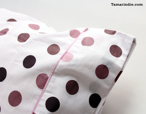 Aubergine Polka Dots Duvet Bed Set|طقم مفارش النقاط البنفسجية مع لحاف