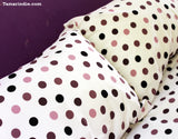 Aubergine Polka Dots Duvet Bed Set|طقم مفارش النقاط البنفسجية مع لحاف