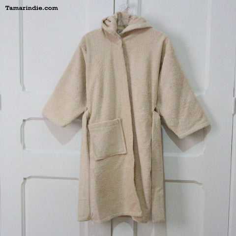 Beige Hooded Kids Bathrobe| روب حمام للأطفال لون بيج