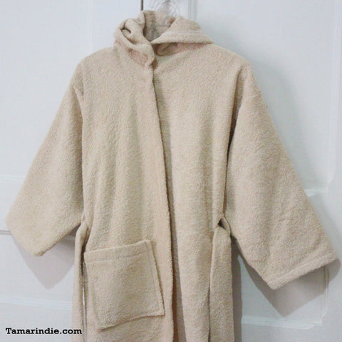 Beige Hooded Kids Bathrobe| روب حمام للأطفال لون بيج