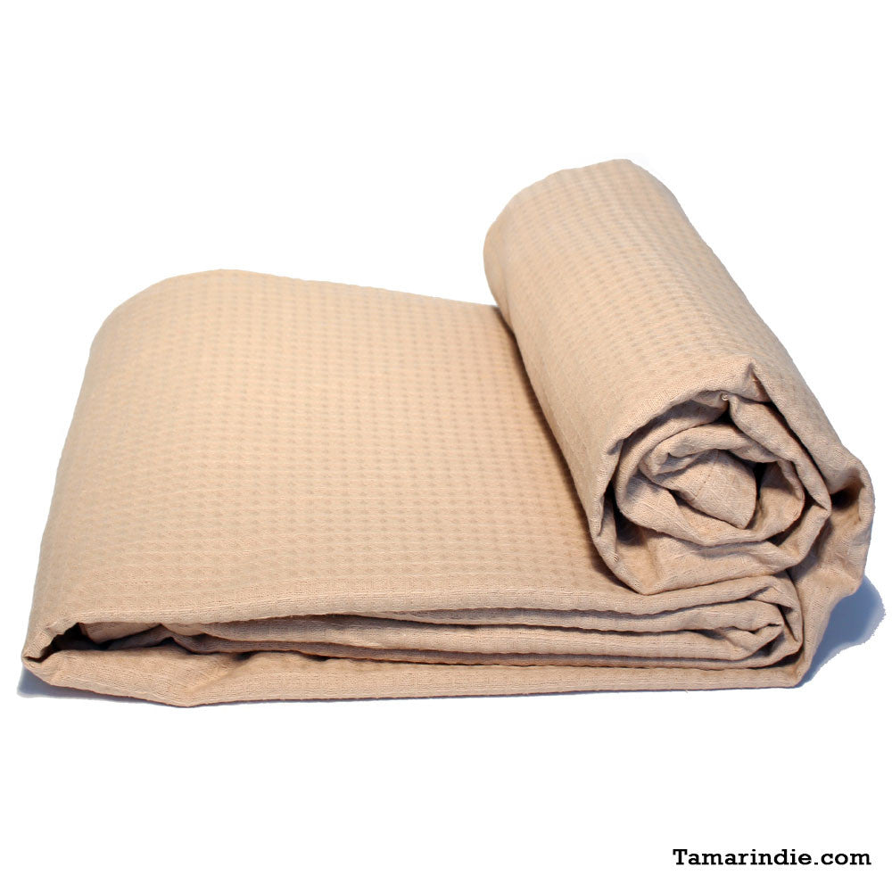 Beige Cotton Blanket|بطانية قطن لون بيج
