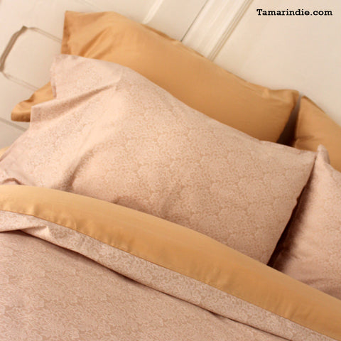 Beige Sateen Cotton Bed Sheets|طقم مفارش قطن حريري لون بيج