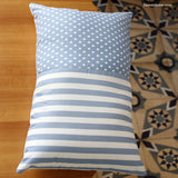 White & Blue Mixed Pattern Bedspread|غطاء سرير أبيض وأزرق ذات نمط ممزوج