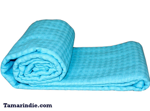 Turquoise Cotton Blanket|بطانية قطن لون فيروزي