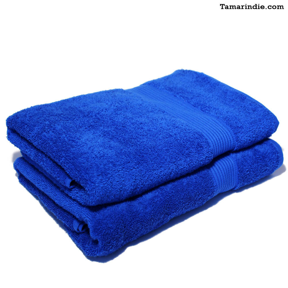Set of Two Large Blue Towels|منشفتان كبيرتان لونهما ازرق