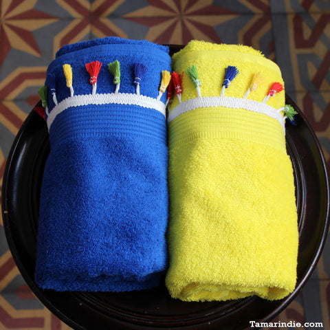 Blue Sunshine Hand Towel Set| منشفتي الإشراق الأزرق لليدّ