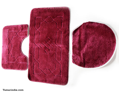 Burgundy Bath  Mat Sets|سجاد حمام لون خمري