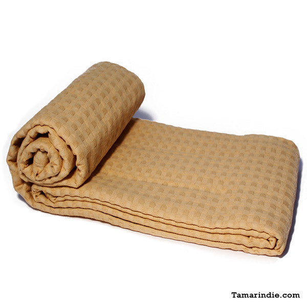 Camel Cotton Blanket|بطانية قطن لون بيج