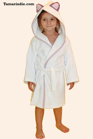 The Cat- Kids Towel Bathrobe|القطّة - روب حمام منشفة للاطفال