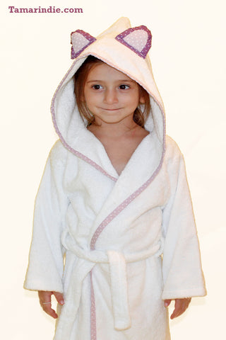 The Cat- Kids Towel Bathrobe|القطّة - روب حمام منشفة للاطفال