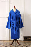 Thick Dark Blue Hooded Bathrobe for Grownups or Kids| روب حمام سميك للكبار أو للصغار لون أزرق داكن