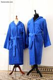 Thick Dark Blue Hooded Bathrobe for Grownups or Kids| روب حمام سميك للكبار أو للصغار لون أزرق داكن