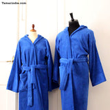 Thick Dark Blue Hooded Bathrobe for Grownups or Kids| روب حمام سميك للكبار أو للصغار لون أزرق داكن