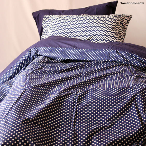 Dark Blue Duvet Bed Set|طقم مفارش الأزرق الداكن مع لحاف