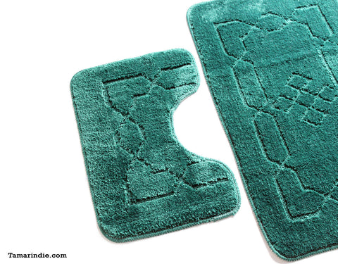 Dark Green Bath  Mat Sets|سجاد حمام اخضر داكن