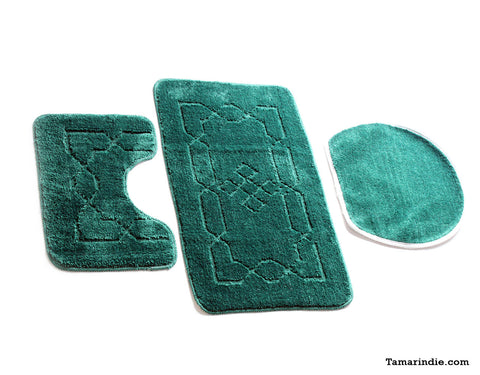 Dark Green Bath  Mat Sets|سجاد حمام اخضر داكن