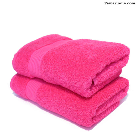 Set of Two Fushia Hand Towels|منشفتي يدّ لون فوشيا