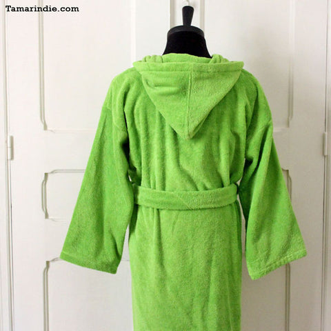Thick Green Hooded Bathrobe for Grownups or Kids| روب حمام سميك للكبار أو للصغار لون أخضر