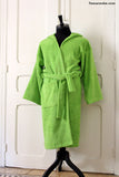 Thick Green Hooded Bathrobe for Grownups or Kids| روب حمام سميك للكبار أو للصغار لون أخضر