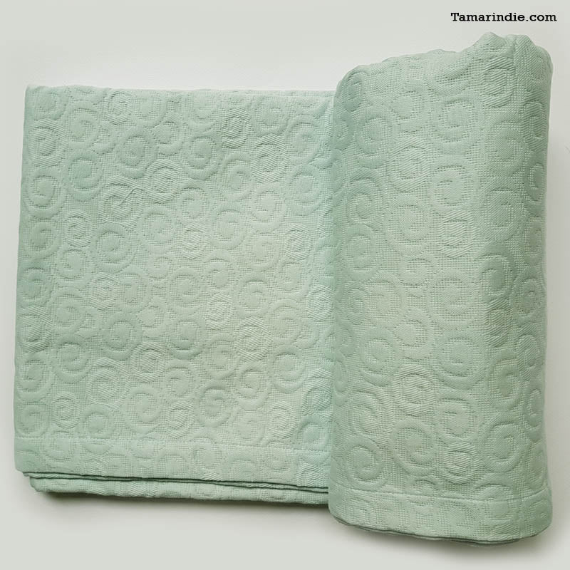 Green Swirls Luxury Soft Cotton Blanket|بطانية قطنية مع دوائر فاخرة وناعمة لون أخضر