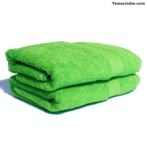 Set of Two Green Hand Towels|منشفتي يدّ لون أخضر