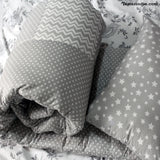 Grey Mixed Pattern Bedspread|غطاء سرير رمادي ذات نمط ممزوج