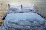 Light Blue Angles & Dots Duvet Bed Set|طقم مفارش النقاط والزوايا الزرقاء مع لحاف