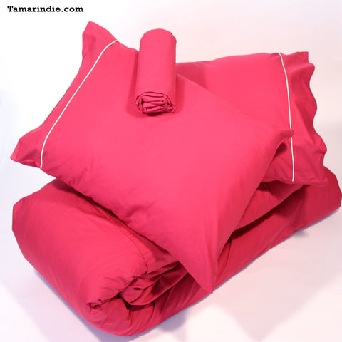 Dark Red Bed Sheet Sets|مفارش سرير لون أحمر داكن