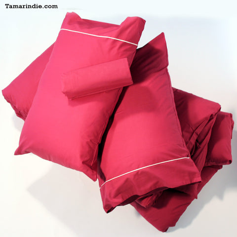 Dark Red Bed Sheet Sets|مفارش سرير لون أحمر داكن