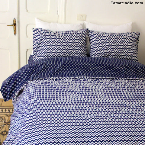 Angles & Dots Duvet Bed Set|طقم مفارش الزوايا والنقاط مع لحاف