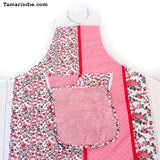 Peach Kitchen Apron with Detachable Towel|مريول مطبخ لون الخوخ مع منشفة متحركة