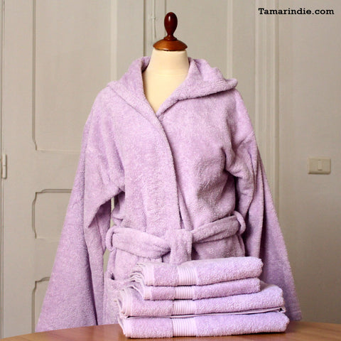 Thick Purple Hooded Bathrobe for Grownups or Kids| روب حمام سميك للكبار أو للصغار لون بنفسجي