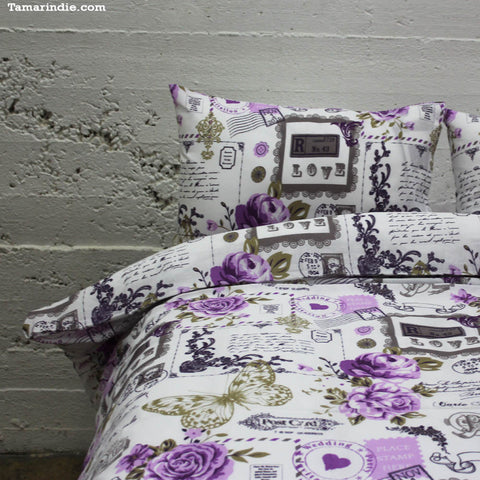 Purple Flower Best Value Duvet Bed Set|طقم شراشف القيمة الافضل الزهرة البنفسجية مع لحاف