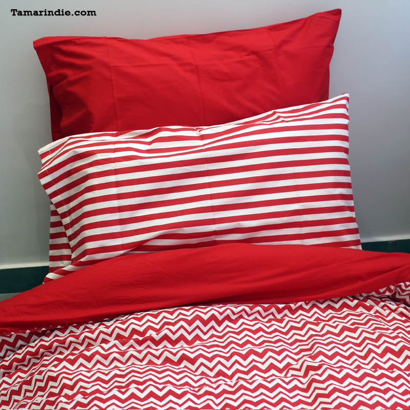 Single Red Duvet Bed Set|طقم مفارش أحمر منفرد مع لحاف