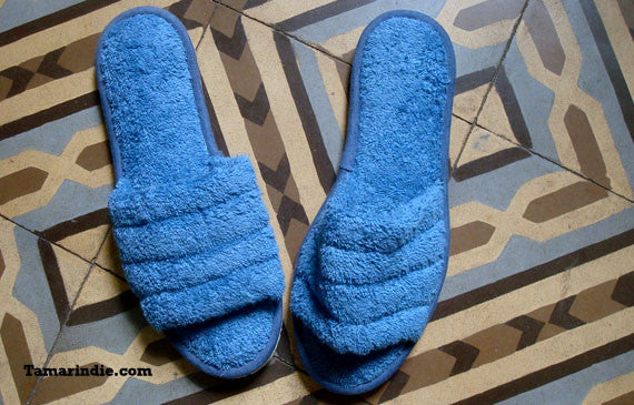 Blue Towel Slippers|شبشب او حذاء بيت ازرق