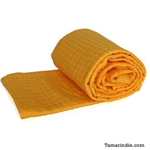 Gold Yellow Cotton Blanket|بطانية قطن لونها ذهبي