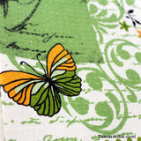 Green Letters and Butterflies Cotton Blanket|بطانية الرسائل والفراشات الخضراء القطنية