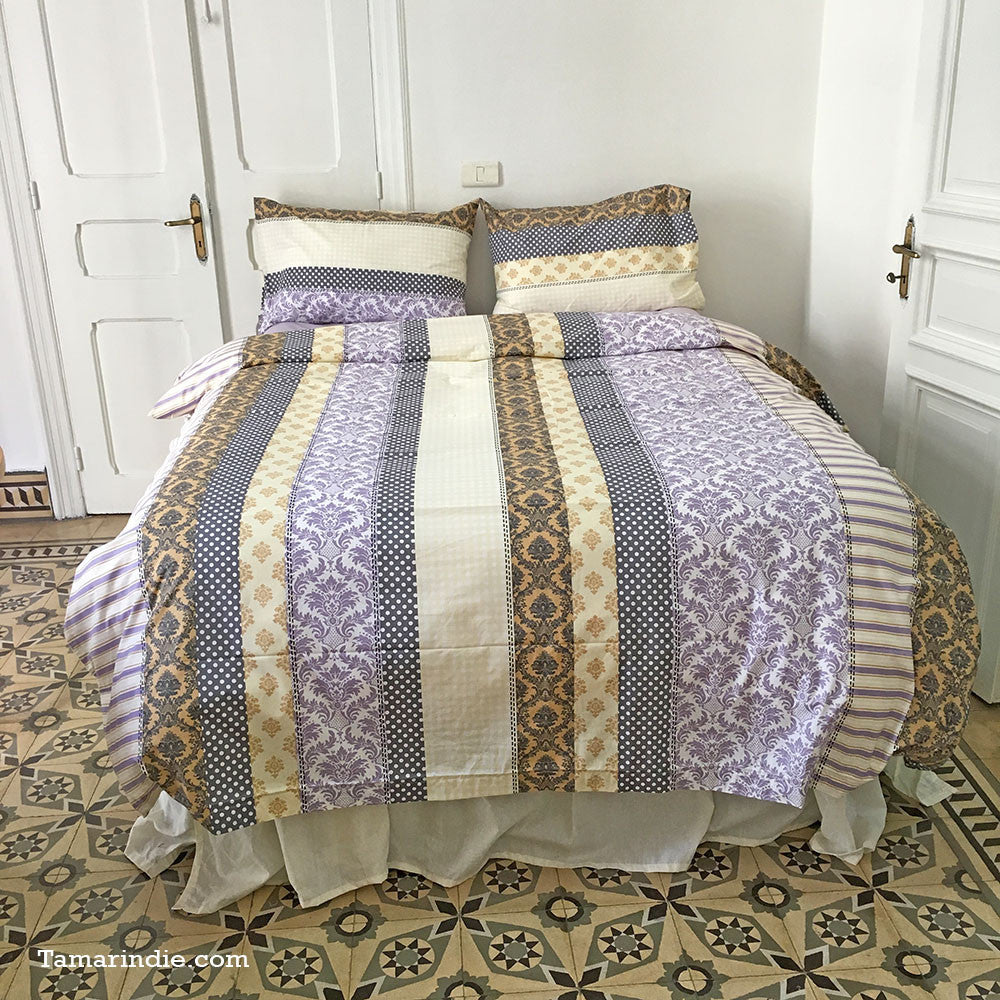 Stripes of Shapes Bed Set|طقم مفارش خطوط الاشكال