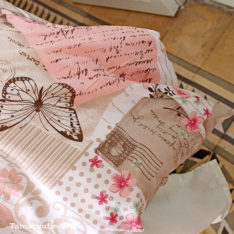 Letters & Butterflies Bed Set|طقم مفارش الرسائل والفراشات