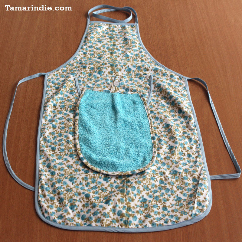 Turquoise Kitchen Apron with Detachable Towel|مريول مطبخ لون فيروزي مع منشفة متحركة