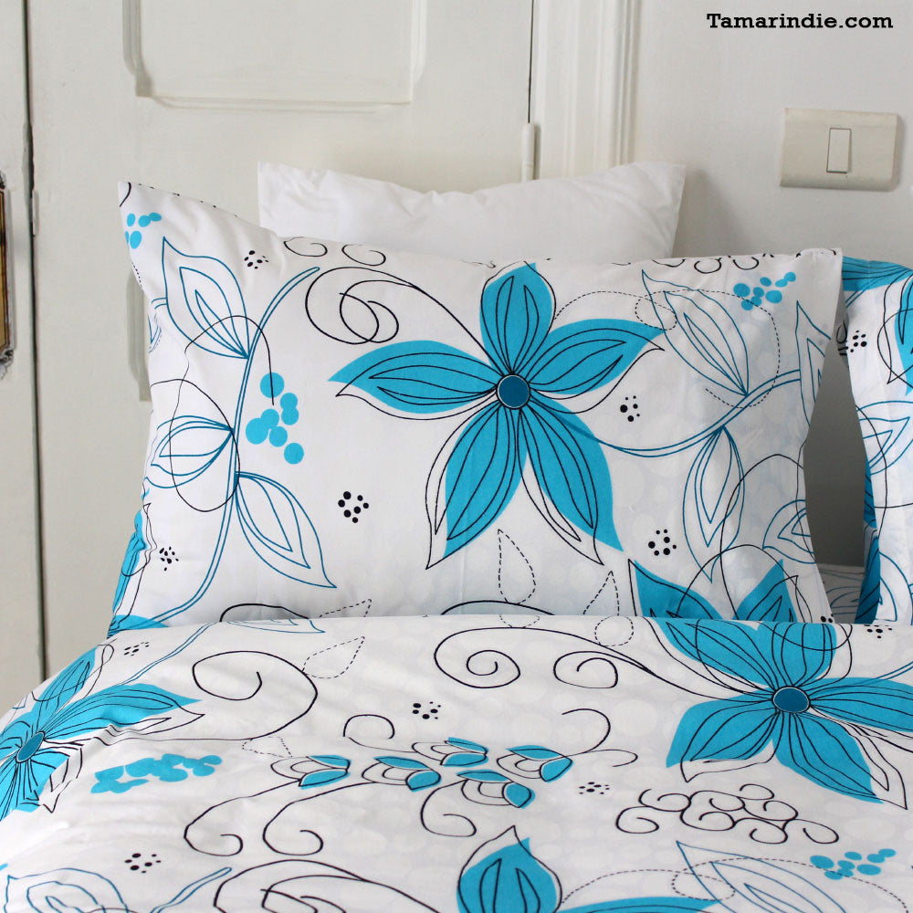 Turquoise Paradise Duvet Bed Set|طقم مفارش الجنة الفيروزية مع لحاف