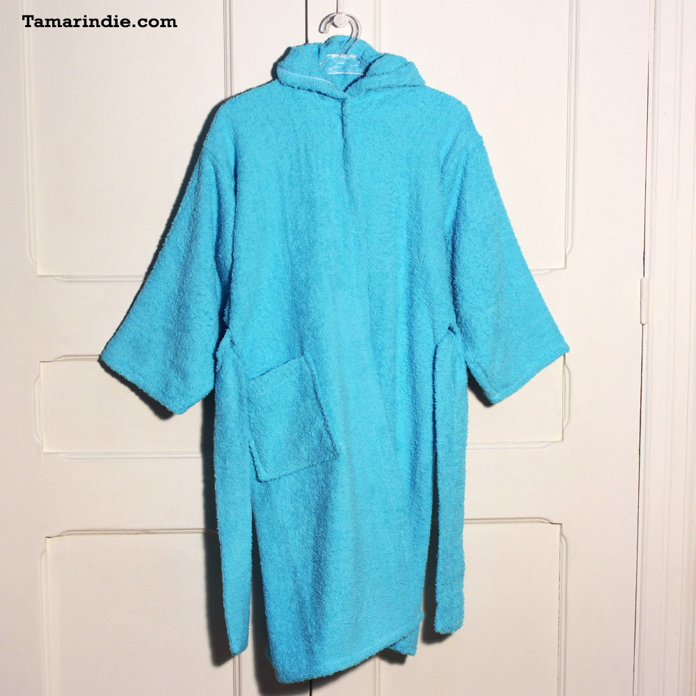 Turquoise Hooded Kids Bathrobe| روب حمام للأطفال لون فيروزي