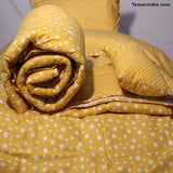 Single Yellow Mixed Pattern Bedspread|غطاء سرير أصفر منفرد ذات نمط ممزوج